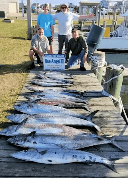 Cape Hatteras charter group with great catch of king mackerel.
